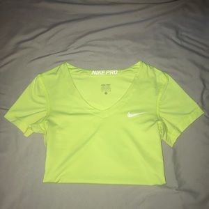 Nike Pro Dri-Fit Workout Shirt Fluorescent Yellow